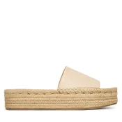 Espadrile Calvin Klein Flatf Espa Mule Lth Mg HW0HW03027 Bež