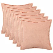 vidaXL Prevleka za blazino 6 pcs HOUTEN Roza 50 x 50 cm Bouclé