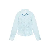 Pull&Bear Bluza svetlo modra / bela