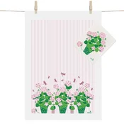Darilni set Pelagroniji (lanena kuhinjska krpa in eko krpa za čiščenje)