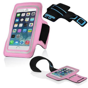 Cadorabo Cadorabo Neopren Mobile Phone Sports Gym Jogging Warg Band Band Zgornji rok, združljiv s 4,5 - 5 ZOLL telefoni s ključnim žepom in priključkom za slušalke v roza barvi, (20621964)