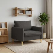 vidaXL XL fotelj Temno siva Bouclé