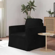 Vidaxl Kavč Črna 78 x 78 x 80 cm Žamet