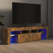 TV ormaric s LED svjetlima boja dimljenog hrasta 140x36,5x40 cm