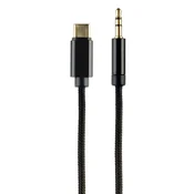 Gembird CCA-CM3.5M-1.5M USB-C kabal na stereo 3.5 mm AUX, 1.5 m, Crni