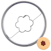 shumee Jeklen modelček za piškote, krog, cvet, 4,5 cm