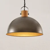 Obesek Lindby Holgar, zelena, les, kovina, O 45 cm, E27 - Dnevna soba/jedilnica - Industrijski dizajn - zelena kovinska barva, svetel les