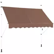 Northix 250 cm nastavljiva tenda za balkon UV zaščita rjava z aluminijastim okvirjem