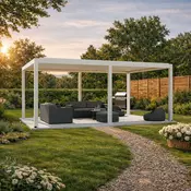 Bioklimatska pergola Ancora — Električni/4 x 6 m/Bela/Samostoječa