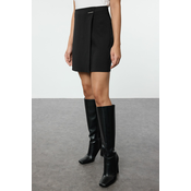 Trendyol Black Double Breasted Mini Length Woven Skirt