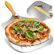 shumee STROJ ZA PIZZO PERFORIRAN 30,5 x 35,5 cm IZ INOX JEKLA ZLOŽLJIV ZA PEČICO