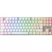 CHERRY MX 8.2 Pro TMR Wireless tipkovnica Igranje USB + RF Wireless + Bluetooth QWERTZ Njemački Srebro, Bijelo