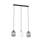 Luster na sajli VERDI 3xE27/15W/230V crna/siva/bela