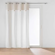 Belo-bež zavesa iz mešanice bombaža 140x240 cm Milano – douceur dintérieur