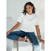 T-shirt damski WOMAN ecru Dstreet