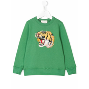 Gucci Kids - tiger embroidered sweatshirt - kids - Green