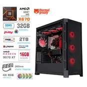MEGA Računalnik MEGA TWR S11 R7-7800X3D/RX9070 XT/32GB-DDR5/2TB-4.0/1050W/Brez OS/črna RGB, (22097687)