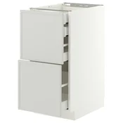 METOD / MAXIMERA Pod.orm.2front/2dnj/1srd/1vis.fiok, bela/Aspudden svetlosiva, 40x60 cm