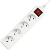PremiumCord extension cord 3 m 230 white, 4 drawers + switch