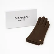 Rokavice LS COLLECTION Diana - temno rijave, v darilni embalaži