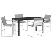 Vrtni set za objed 5 pcs Bijela 140 x 70 x 73 cm