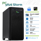 PCPLUS Storm i5-10400F 16GB 1TB NVMe SSD GeForce GTX 1050 Ti 4GB GDDR5 Windows 11 Home gaming stolno računalo