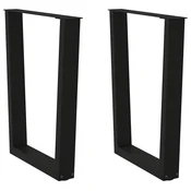 Vidaxl Noge za jedilno mizo v obliki črke V, 2 kosa, črne, 60 x (72-73,3) cm, jeklo