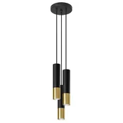 Sollux SL.0955 - Luster na sajli LOOPEZ 3xGU10/10W/230V okrugli crna/zlatna