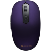 Canyon 2 in 1 Wireless optical mouse with 6 buttons, DPI 800/1000/1200/1500, 2 mode(BT/ 2.4GHz), Battery AA*1pcs, Violet, silent switch for right/left keys, 65.4*112.25*32.3mm, 0.092kg - CNS-CMSW09V