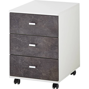 Germania 426458 Rolling Filing Cabinet Altino 40x48,9x56,9 cm Basalto Dark and White