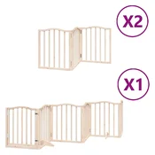 Vidaxl Ograda za pse z vrati zložljiva 12 panelov 600 cm topolovina