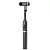 Selfie stick Techsuit Q12 s trinožnim stojalom in daljinskim sprožilcem - črn
