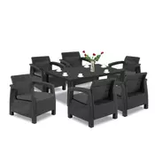 Set vrtnega pohištva Corfu Big duo z mizo Melody