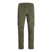 JACK & JONES Muške pantalone 12216664, Maslinaste