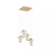 Luster na sajli MIKO 4xE27/15W/230V bijela/bež