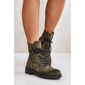 High ankle boots with zippers green Maisa