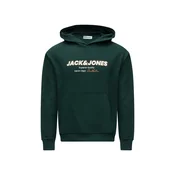 JACK & JONES Majica JJABBO temno zelena/bela