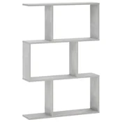 vidaXL Stenska polica Betonsko siva 72 x 17 x 105 cm predelan les
