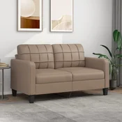 VIDAXL Dvosed kapučino barve 140 cm umetno usnje