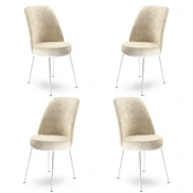 Hanah Home Set 4 trpezarijske stolice Dexa Krem-Beli