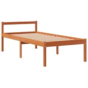 Vidaxl Postelja za starejše voščeno rjava 90x200 cm trdna borovina