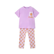 Mayoral Komplet majica in legice 3727 Vijolična Regular Fit