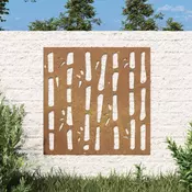 Vidaxl vidaXL Vrtna stenska dekoracija, 55x55 cm, kortensko jeklo, bambus
