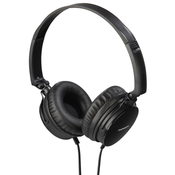 HAMA THOMSON HED2207BK Slušalke, za ušesa, mikrofon, zložljive, tračni kabel, črne barve