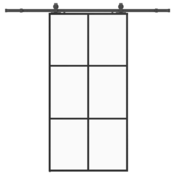vidaXL vidaXL Drsna vrata z opremo črna 102x205 cm ESG steklo, (21749530)