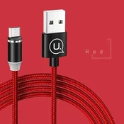 USAMS 1m MicroUSB magnetski kabel za brzo punjenje, crveni