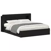 Okvir kreveta s pohranom Crna 180 x 200 cm Konstruirano drvo