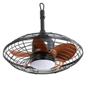 SONNENH Viseči stropni ventilator z zaščitno kletko 50,8 cm, 5 ABS-lopatic, LED-luč 18 W s tremi barvami svetlobe, daljinsko upravljanje in časovnik