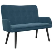 Vidaxl Kavč za 2 osebi Modra 115 x 61 x 87 cm Žamet