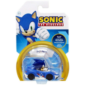 Sonic the hedgehog vozilo z vrtljivimi kolesi 1:64 sort.